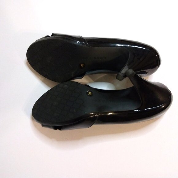 Gianni Bini Glossy Black Open Toe Heels Size 7 - Picture 4 of 6